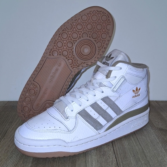 ADIDAS ORIGINALS FORUM MID J WHITE ORBIT GREEN Women's Size 8 - Picture 5 of 14